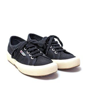 Black Superga Cotu 2950 Sport Canvas Sneakers Black Women's Size 7.5